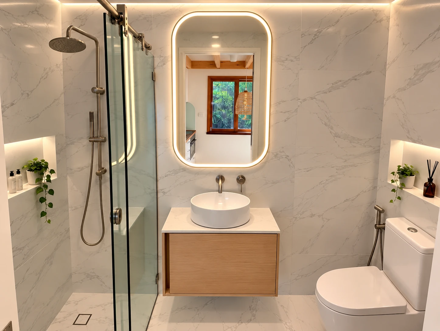 Renovated Balmain bathroom comparison view