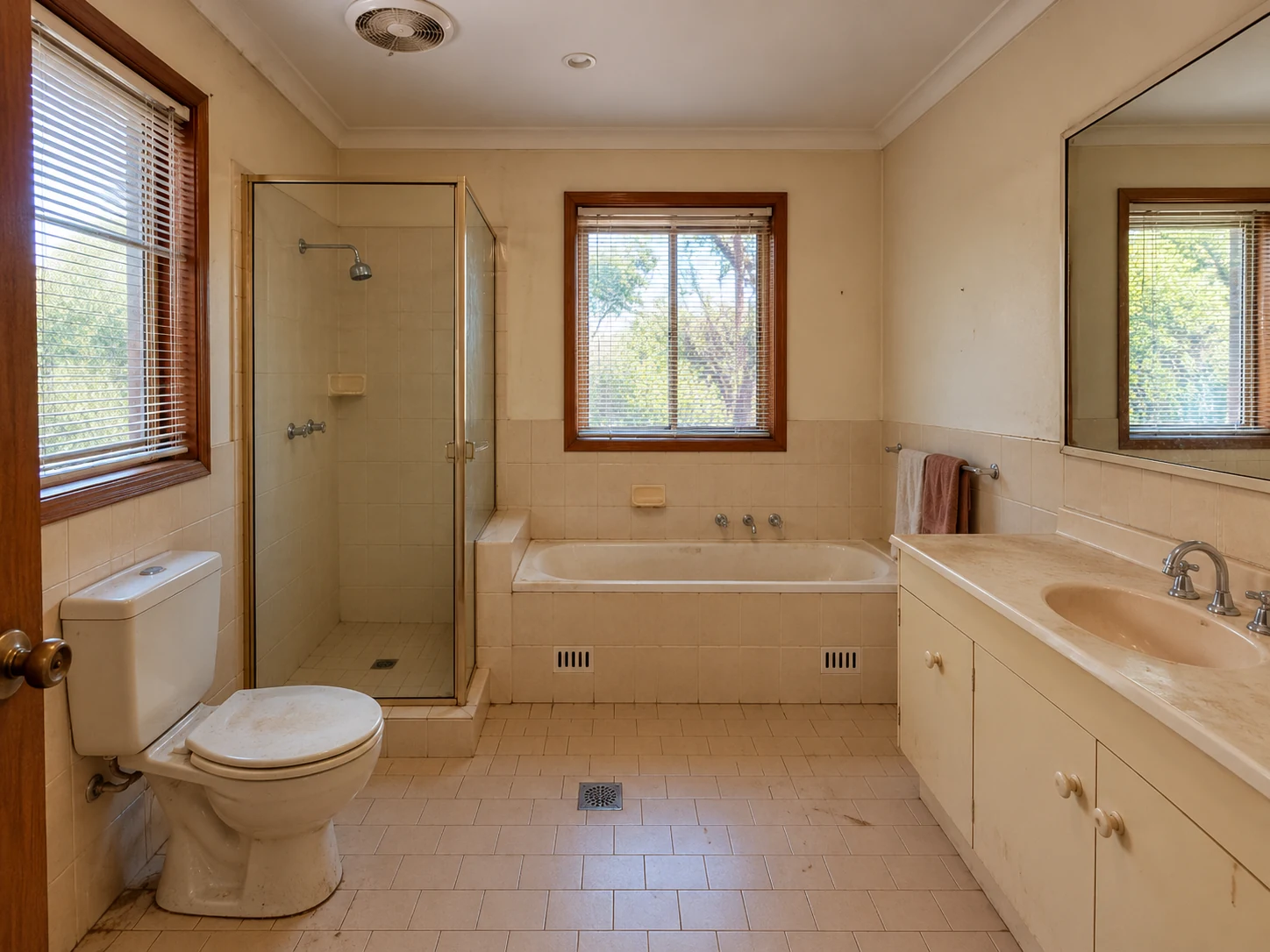 Recreated pre-renovation view of the Castle Hill bathroom